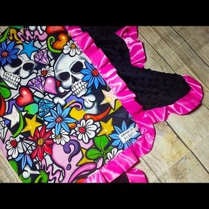 Handmade custom baby girl ruffled blanket